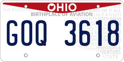 OH license plate GOQ3618