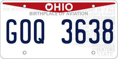 OH license plate GOQ3638