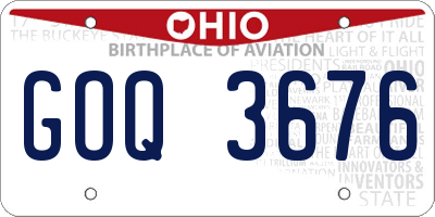OH license plate GOQ3676