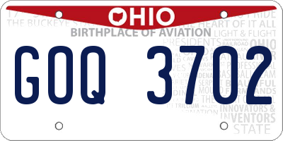 OH license plate GOQ3702