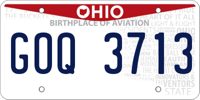 OH license plate GOQ3713