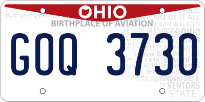 OH license plate GOQ3730