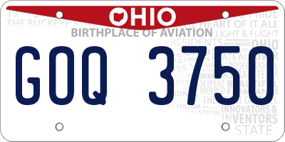 OH license plate GOQ3750