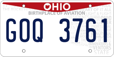 OH license plate GOQ3761