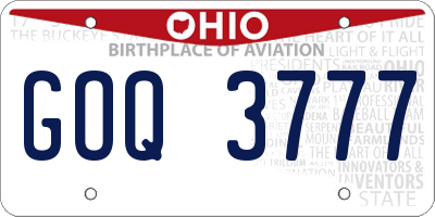 OH license plate GOQ3777