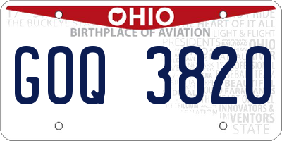 OH license plate GOQ3820