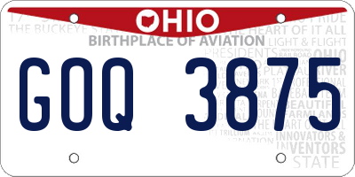 OH license plate GOQ3875
