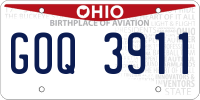 OH license plate GOQ3911