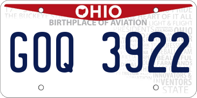 OH license plate GOQ3922