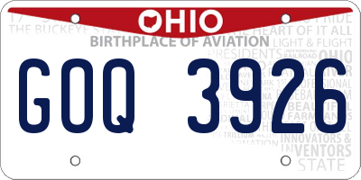 OH license plate GOQ3926