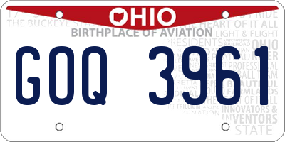 OH license plate GOQ3961
