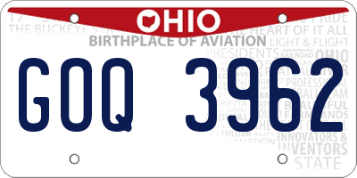 OH license plate GOQ3962