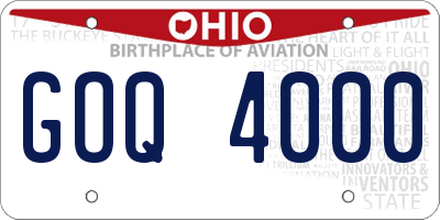OH license plate GOQ4000