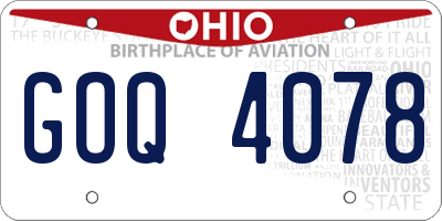 OH license plate GOQ4078