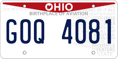 OH license plate GOQ4081