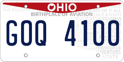 OH license plate GOQ4100
