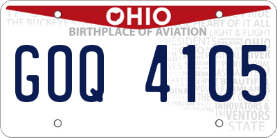 OH license plate GOQ4105
