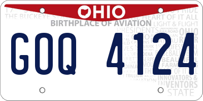 OH license plate GOQ4124