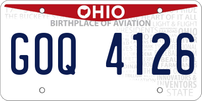 OH license plate GOQ4126