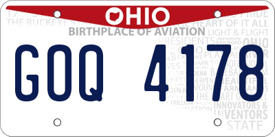 OH license plate GOQ4178