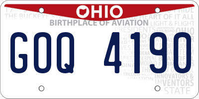 OH license plate GOQ4190