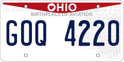 OH license plate GOQ4220