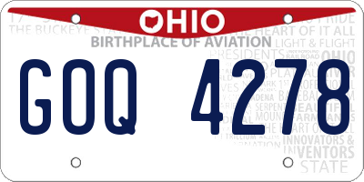 OH license plate GOQ4278