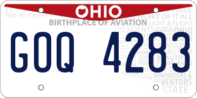 OH license plate GOQ4283