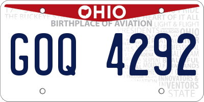 OH license plate GOQ4292