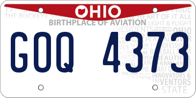 OH license plate GOQ4373