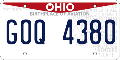 OH license plate GOQ4380