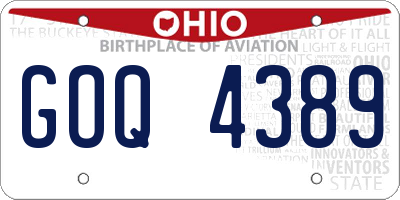 OH license plate GOQ4389