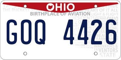 OH license plate GOQ4426