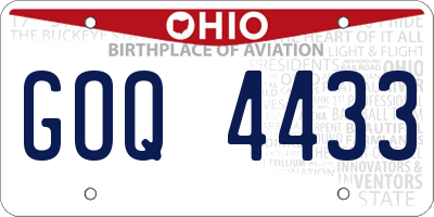 OH license plate GOQ4433