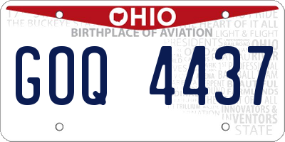 OH license plate GOQ4437