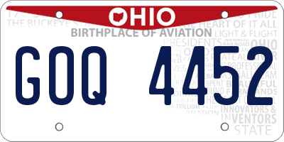 OH license plate GOQ4452