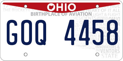 OH license plate GOQ4458
