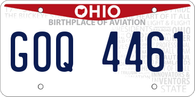 OH license plate GOQ4461