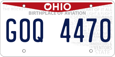 OH license plate GOQ4470
