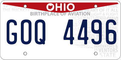OH license plate GOQ4496