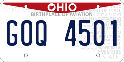 OH license plate GOQ4501