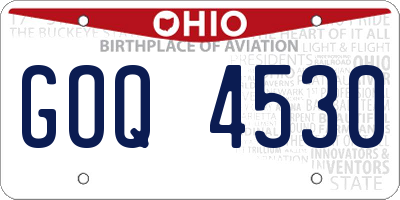 OH license plate GOQ4530