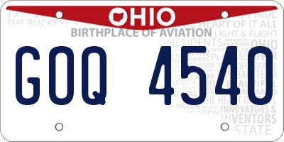 OH license plate GOQ4540