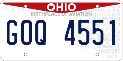 OH license plate GOQ4551