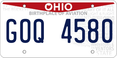 OH license plate GOQ4580
