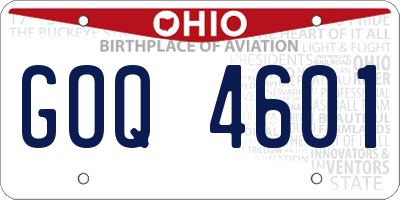 OH license plate GOQ4601