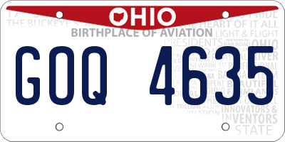 OH license plate GOQ4635