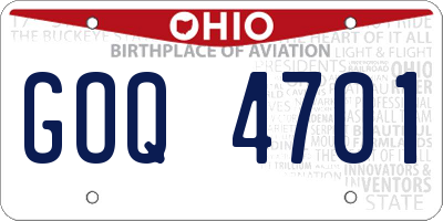 OH license plate GOQ4701