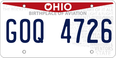 OH license plate GOQ4726