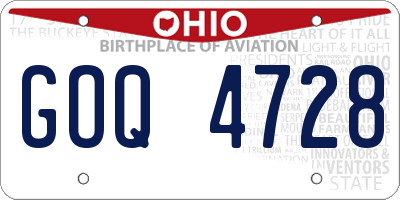 OH license plate GOQ4728